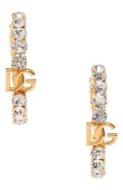 Dolce Gabbana DG Logo Crystal Embellished Hoop Earrings at Nordstrom