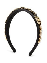 Dolce Gabbana DG pearl embellished chain headband at Farfetch