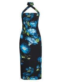 Dolce Gabbana Floral Choker Halter Sheath Midi Dress at Saks Fifth Avenue