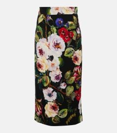 Dolce Gabbana Floral Print Charmeuse Pencil Skirt in Rose Garden at Mytheresa