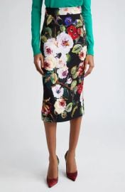 Dolce Gabbana Floral Print Charmeuse Pencil Skirt in Rose Garden at Nordstrom