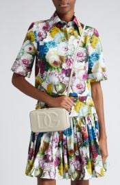 Dolce Gabbana Floral Short Sleeve Crop Button-Up Shirt at Nordstrom