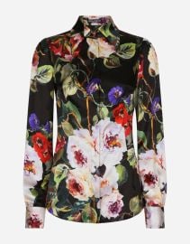 Dolce Gabbana Floral Silk Blend Satin Shirt at Dolce & Gabbana