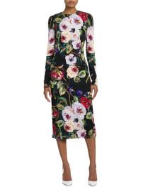 Dolce Gabbana Floral Silk Blend Sheath Midi Dress at Saks Fifth Avenue