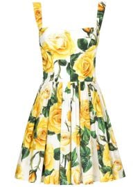 Dolce Gabbana Floral pleated cotton minidress at Farfetch