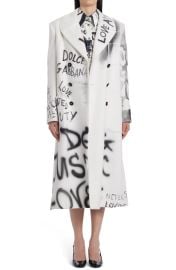 Dolce Gabbana Graffiti Print Wool Angora Trench Coat at Nordstrom