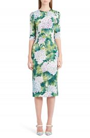 Dolce Gabbana Hydrangea Print Stretch Silk Dress at Nordstrom