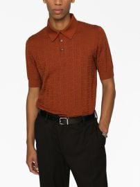 Dolce Gabbana Jacquard logo polo shirt at Farfetch