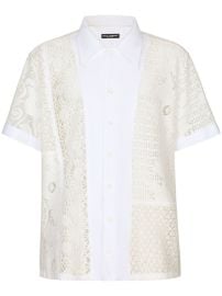 Dolce Gabbana Lace Insert Bowling Shirt at Farfetch