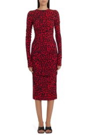 Dolce Gabbana Leopard Print Long Sleeve Jersey Dress at Nordstrom