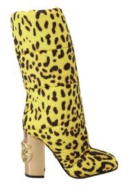 Dolce Gabbana Leopard Print Quilted Boots Women39s Shoes ShopSimon at Shop Simon