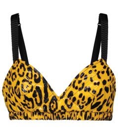 Dolce Gabbana Leopard print Faux Leather Bra and Shorts at Mytheresa