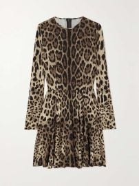 Dolce Gabbana Leopard print Stretch satin Mini Dress at Net a Porter