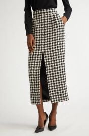 Dolce Gabbana Macro Houndstooth Long Wool Cotton Skirt at Nordstrom