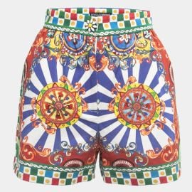 Dolce Gabbana Multicolor Carreto Print Cotton Shorts XS Dolce Gabbana TLC US at The Luxury Closet