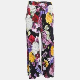 Dolce Gabbana Multicolor Hortensia Printed Jersey Wide Leg Pants M Dolce Gabbana TLC at The Luxury Closet