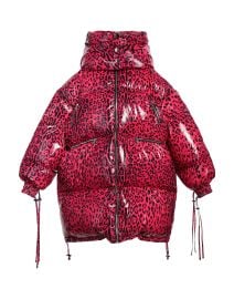 Dolce Gabbana Oversized Leopard Print Puffer Coat at Yoox