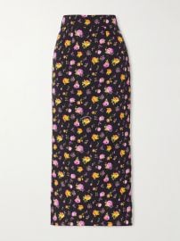 Dolce Gabbana Pleated Floral print Silk blend Charmeuse Midi Skirt at Net a Porter