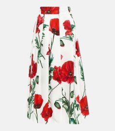 Dolce Gabbana Poppy Print Midi Skirt at Mytheresa