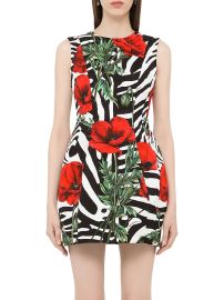 Dolce Gabbana Poppy Zebra Print Minidress at Saks Fifth Avenue