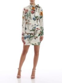 Dolce Gabbana Printed stretch silk ruched mini dress F6A2WTFSATIHAE86 at THEBS