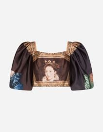 Dolce Gabbana Renaissance style Top In Queen print Mikado at Dolce & Gabbana