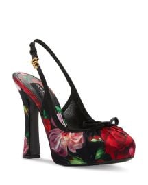 Dolce Gabbana Rose Satin 130MM Slingback Pumps at Bloomingdales