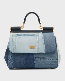 Dolce Gabbana Sicily Patchwork Denim Shoulder Bag at Neiman Marcus