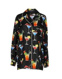 Dolce Gabbana Silk Cocktail Print Button Front Pajama Shirt at Yoox