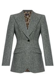 Dolce Gabbana Single Breasted Straight Hem Jacket at Cettire