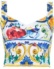 Dolce Gabbana Tile Print Corset Top at Farfetch