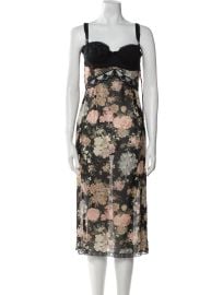 Dolce Gabbana Vintage Floral Print Corset Midi Dress Gown at The Real Real
