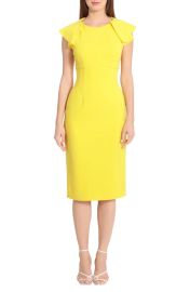 Dolce Gabbana Yellow Flutter Sleeve Dress at Nordstrom