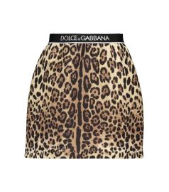 Dolce amp Gabbana - High-rise leopard-printed miniskirt at Mytheresa