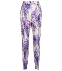 Dolce amp Gabbana - Printed high-rise silk-blend pants at Mytheresa