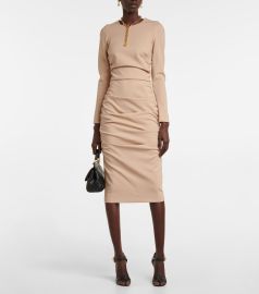 Dolce amp Gabbana - Ruched jersey midi dress at Mytheresa