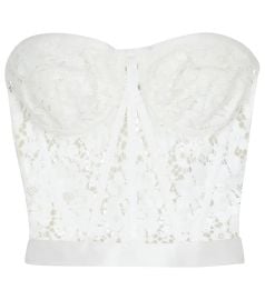 Dolce amp Gabbana - Strapless lace bustier top at Mytheresa