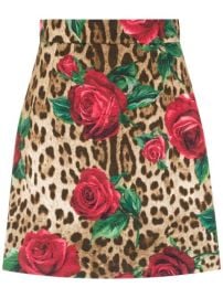 Dolce amp Gabbana Animal Print Rose Bud Skirt - at Farfetch