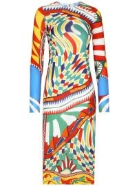 Dolce amp Gabbana Carretto-print long-sleeve Dress - at Farfetch