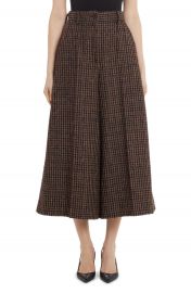 Dolce amp Gabbana Check Wool Blend Wide Leg Crop Pants   Nordstrom at Nordstrom