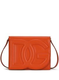 Dolce amp Gabbana DG Logo Leather Cross Body Bag Orange at Farfetch