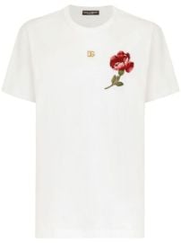 Dolce amp Gabbana DG floral-embroidered Cotton T-shirt - at Farfetch