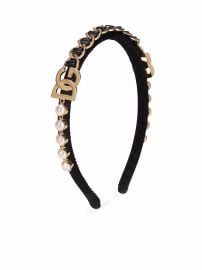 Dolce amp Gabbana Embellished DG-logo Headband - at Farfetch