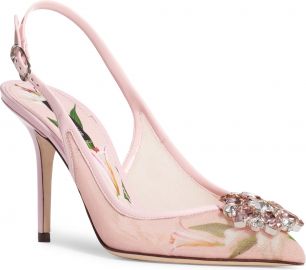 Dolce amp Gabbana Floral Crystal Slingback Pump  Women    Nordstrom at Nordstrom