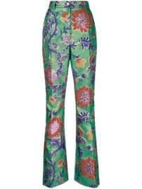 Dolce amp Gabbana Floral Jacquard high-waisted Trousers - at Farfetch