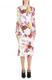 Dolce amp Gabbana Floral Print Stretch Silk Charmeuse Sheath Dress   Nordstrom at Nordstrom