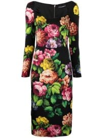 Dolce amp Gabbana Floral Print long-sleeve Midi Dress - at Farfetch