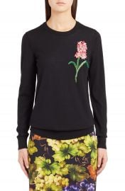 Dolce amp Gabbana Flower Embellished Wool Sweater at Nordstrom