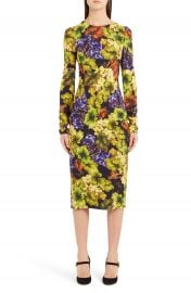 Dolce amp Gabbana Grape Print Cady Body-Con Dress   Nordstrom at Nordstrom