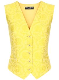 Dolce amp Gabbana Jacquard cotton-blend Waistcoat - Farfetch at Farfetch